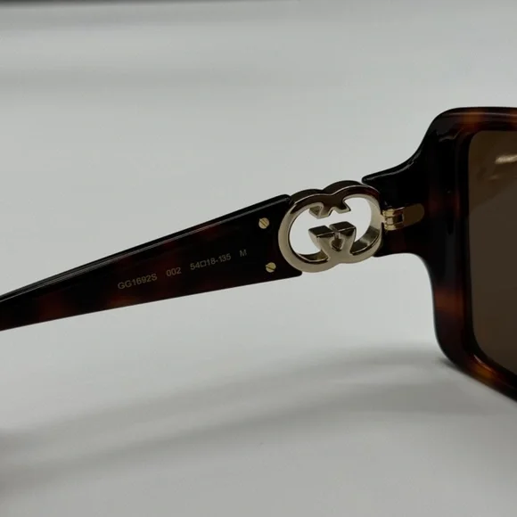 NEW GUCCI GG1692S 002 HAVANA BROWN SQUARE WOMEN GUCCI SUNGLASSES - Picture 8 of 11